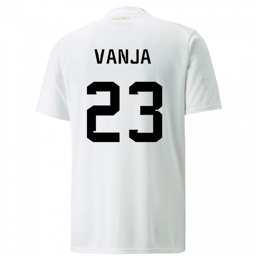 Hombre Camiseta Serbia Vanja Milinkovic-savic #23 Blanco 2ª Equipación 22-24 México