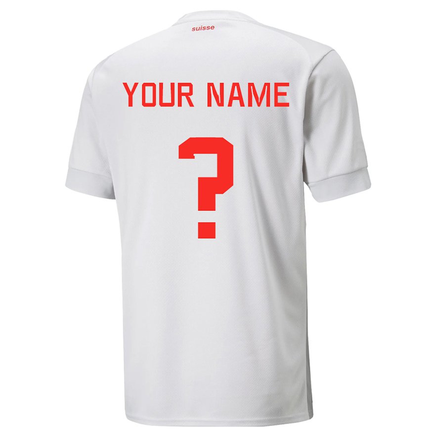 Hombre Camiseta Suiza Su Nombre #0 Blanco 2ª Equipación 22-24 México