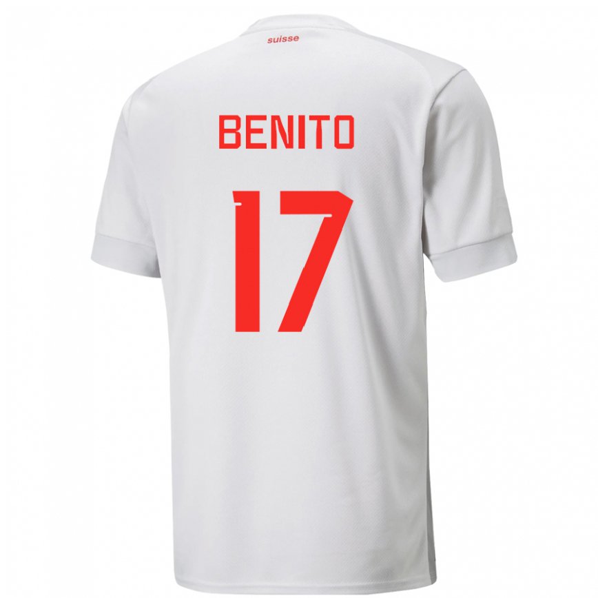 Hombre Camiseta Suiza Loris Benito #17 Blanco 2ª Equipación 22-24 México