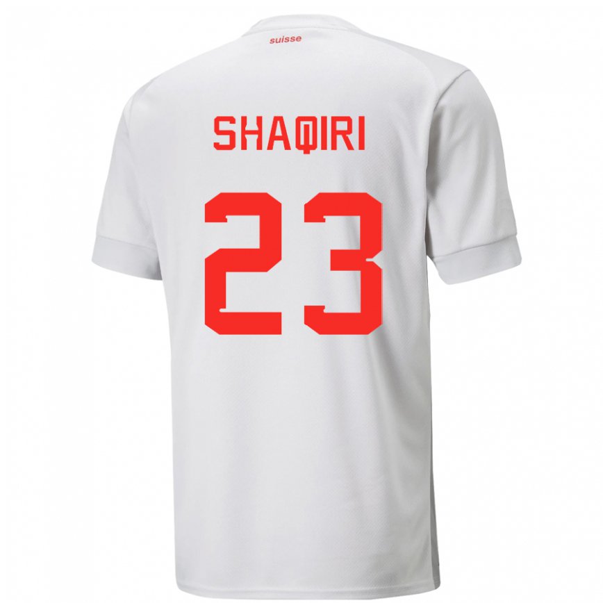Hombre Camiseta Suiza Xherdan Shaqiri #23 Blanco 2ª Equipación 22-24 México