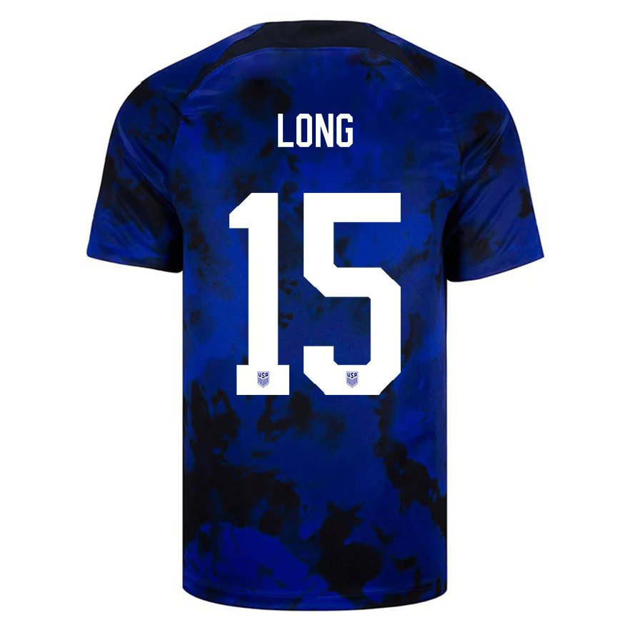 Hombre Camiseta Estados Unidos Aaron Long #15 Azul Real 2ª Equipación 22-24 México