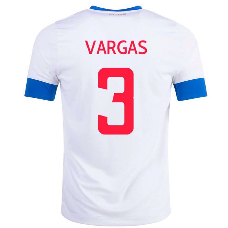 Hombre Camiseta Costa Rica Juan Pablo Vargas #3 Blanco 2ª Equipación 22-24 México