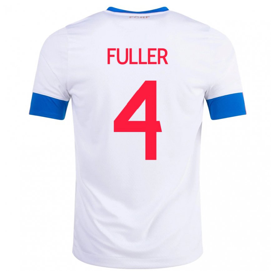 Hombre Camiseta Costa Rica Keysher Fuller #4 Blanco 2ª Equipación 22-24 México