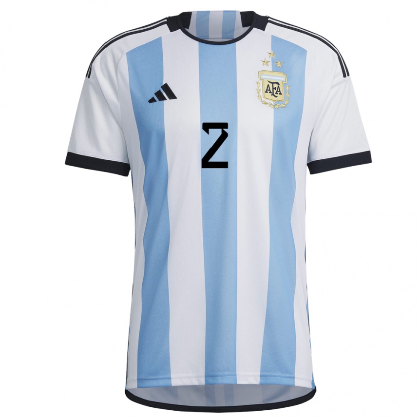 Mujer Camiseta Argentina Lisandro Martinez #2 Blanco Cielo Azul 1ª Equipación 22-24 México