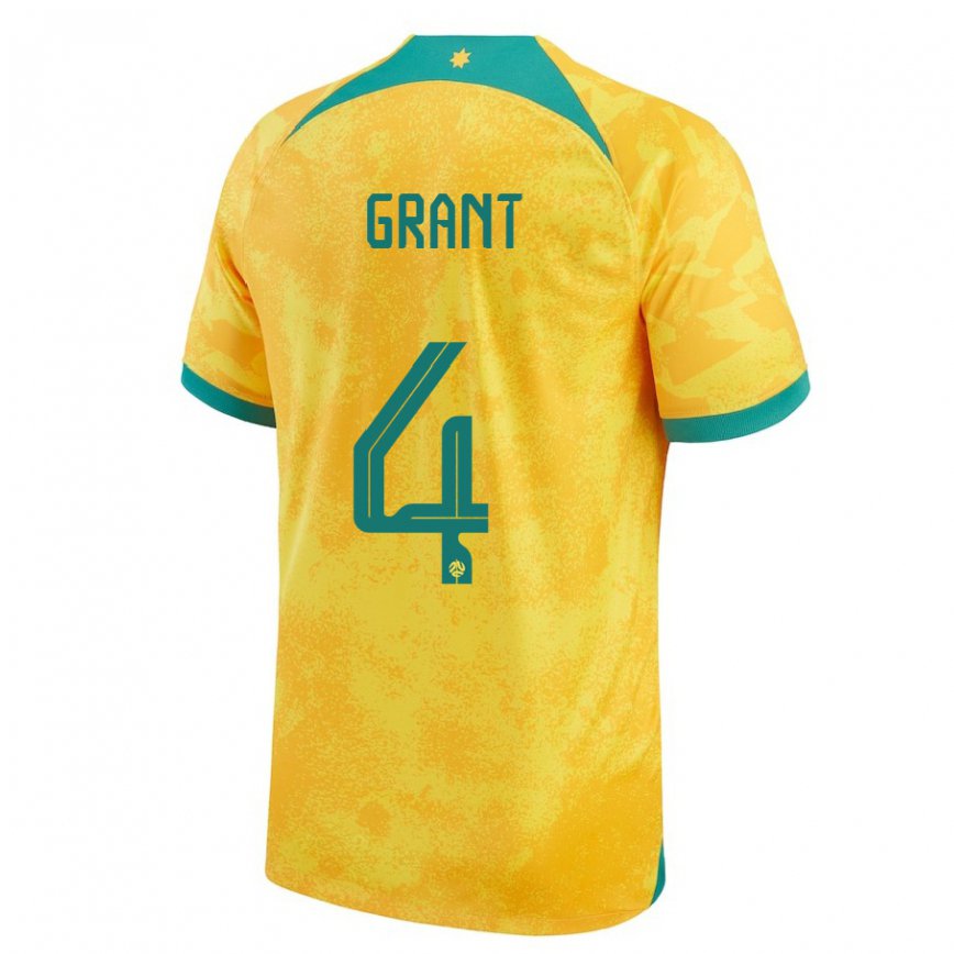 Mujer Camiseta Australia Rhyan Grant #4 Dorado 1ª Equipación 22-24 México