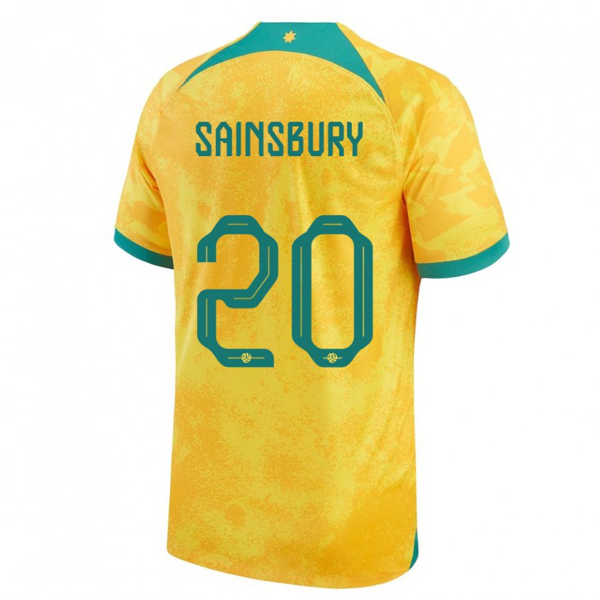 Mujer Camiseta Australia Trent Sainsbury #20 Dorado 1ª Equipación 22-24 México