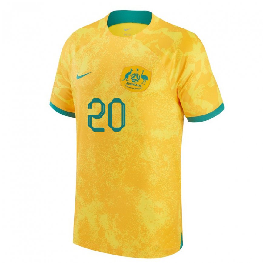 Mujer Camiseta Australia Trent Sainsbury #20 Dorado 1ª Equipación 22-24 México