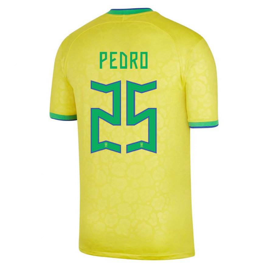 Mujer Camiseta Brasil Pedro #25 Amarillo 1ª Equipación 22-24 México