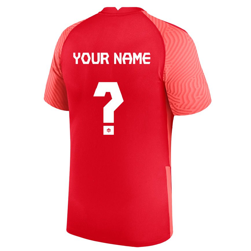 Mujer Camiseta Canadá Su Nombre #0 Rojo 1ª Equipación 22-24 México