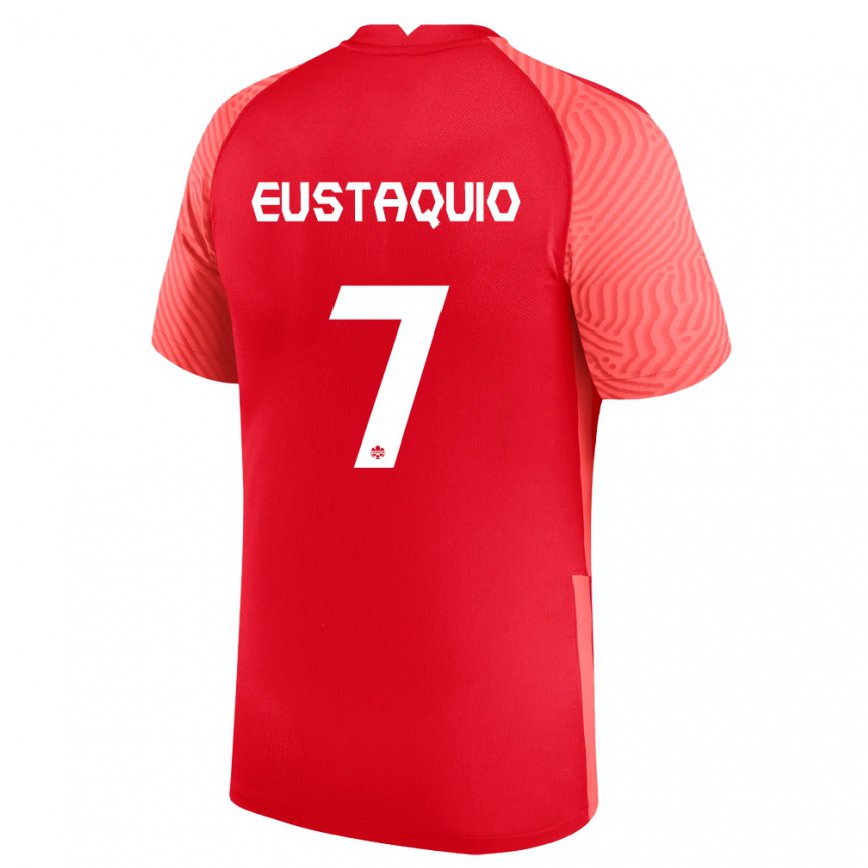 Mujer Camiseta Canadá Stephen Eustaquio #7 Rojo 1ª Equipación 22-24 México