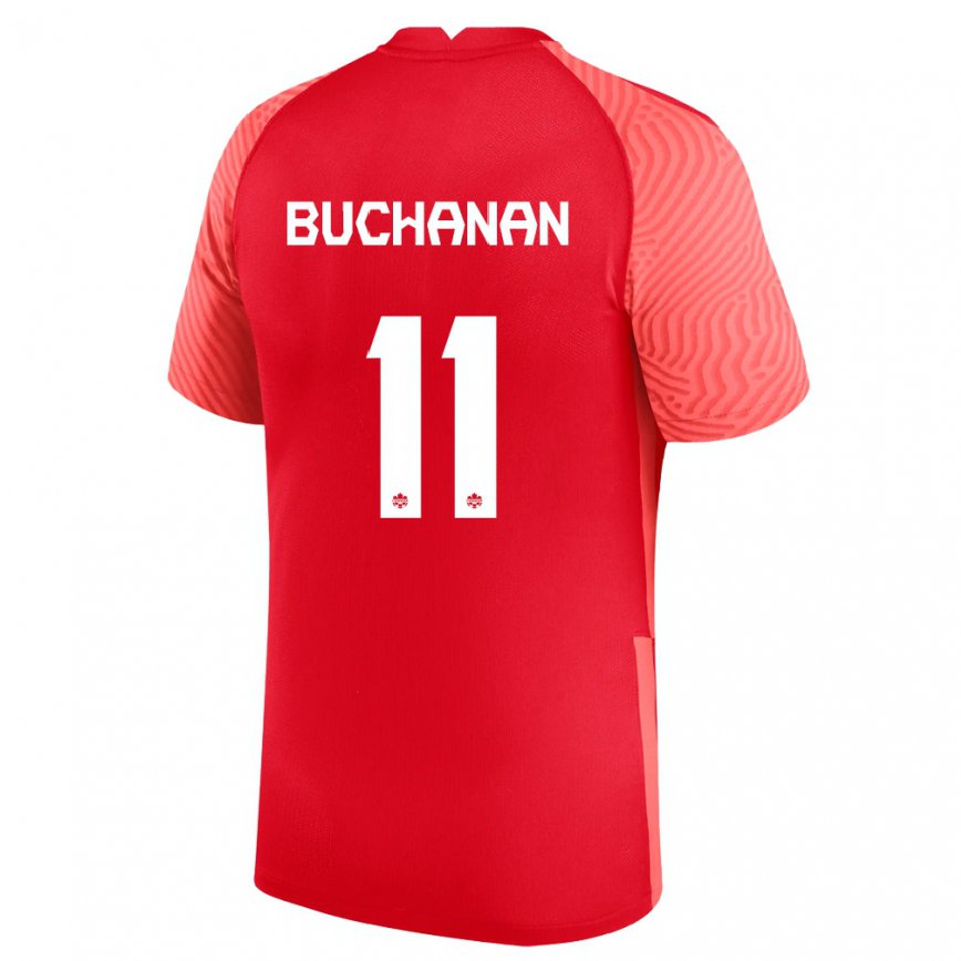 Mujer Camiseta Canadá Tajon Buchanan #11 Rojo 1ª Equipación 22-24 México