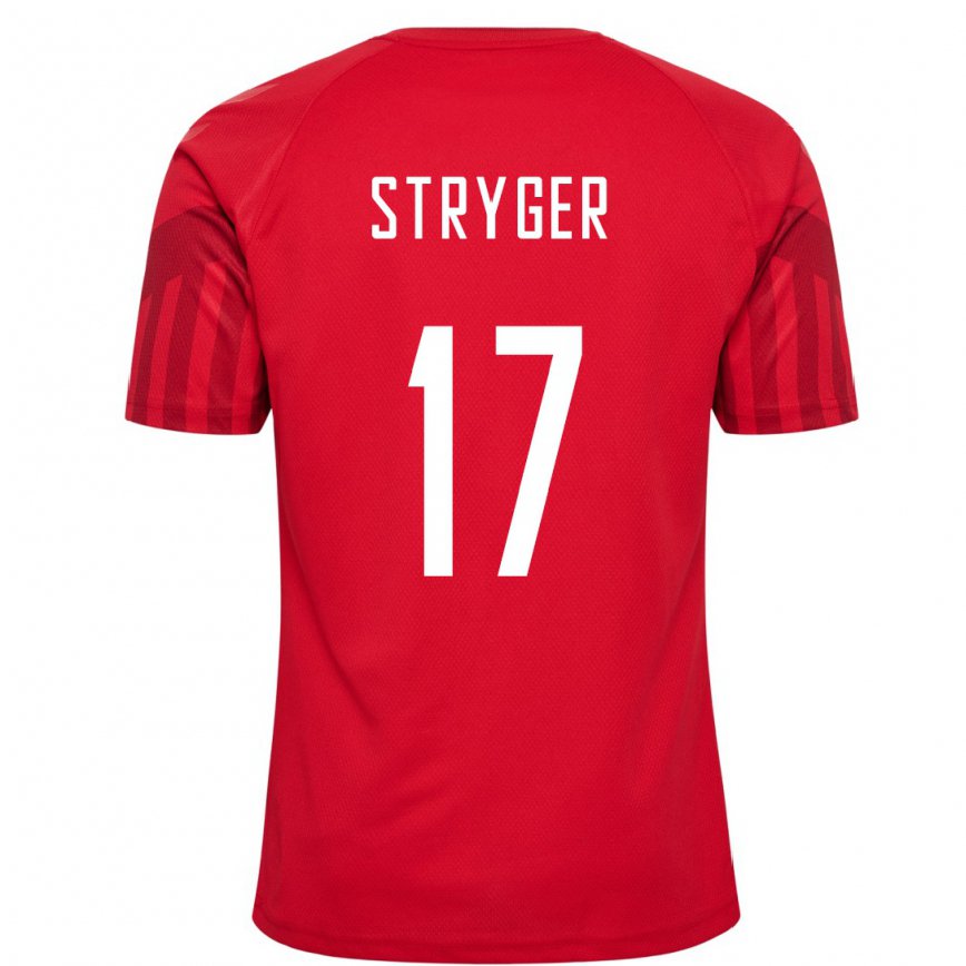 Mujer Camiseta Dinamarca Jens Stryger Larsen #17 Rojo 1ª Equipación 22-24 México