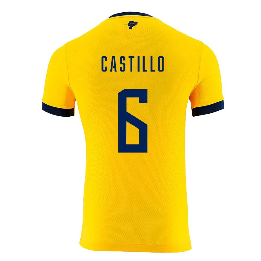 Mujer Camiseta Ecuador Byron Castillo #6 Amarillo 1ª Equipación 22-24 México
