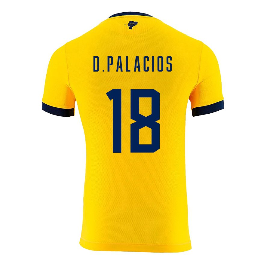 Mujer Camiseta Ecuador Diego Palacios #18 Amarillo 1ª Equipación 22-24 México