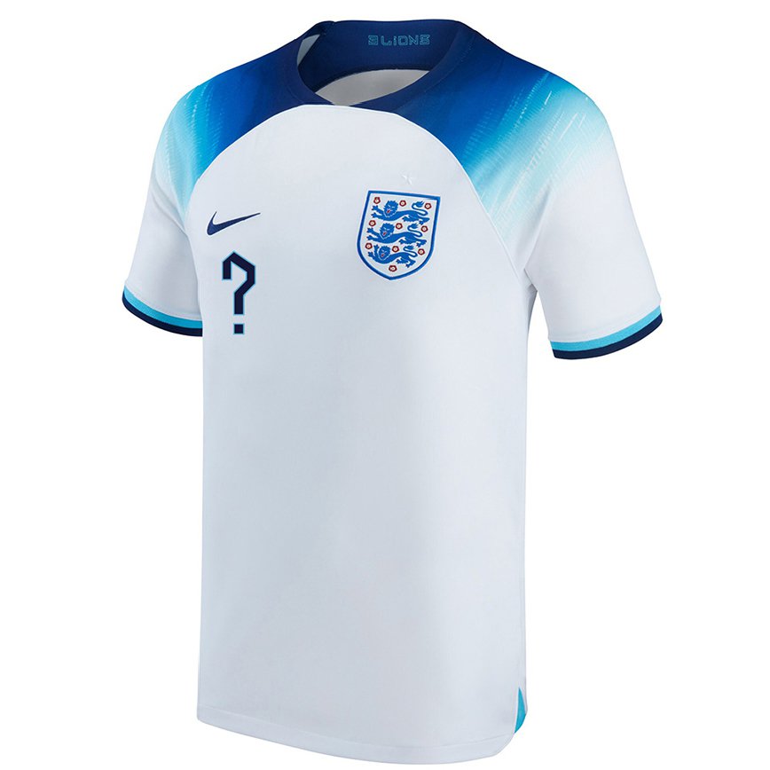 Mujer Camiseta Inglaterra Su Nombre #0 Blanco Azul 1ª Equipación 22-24 México