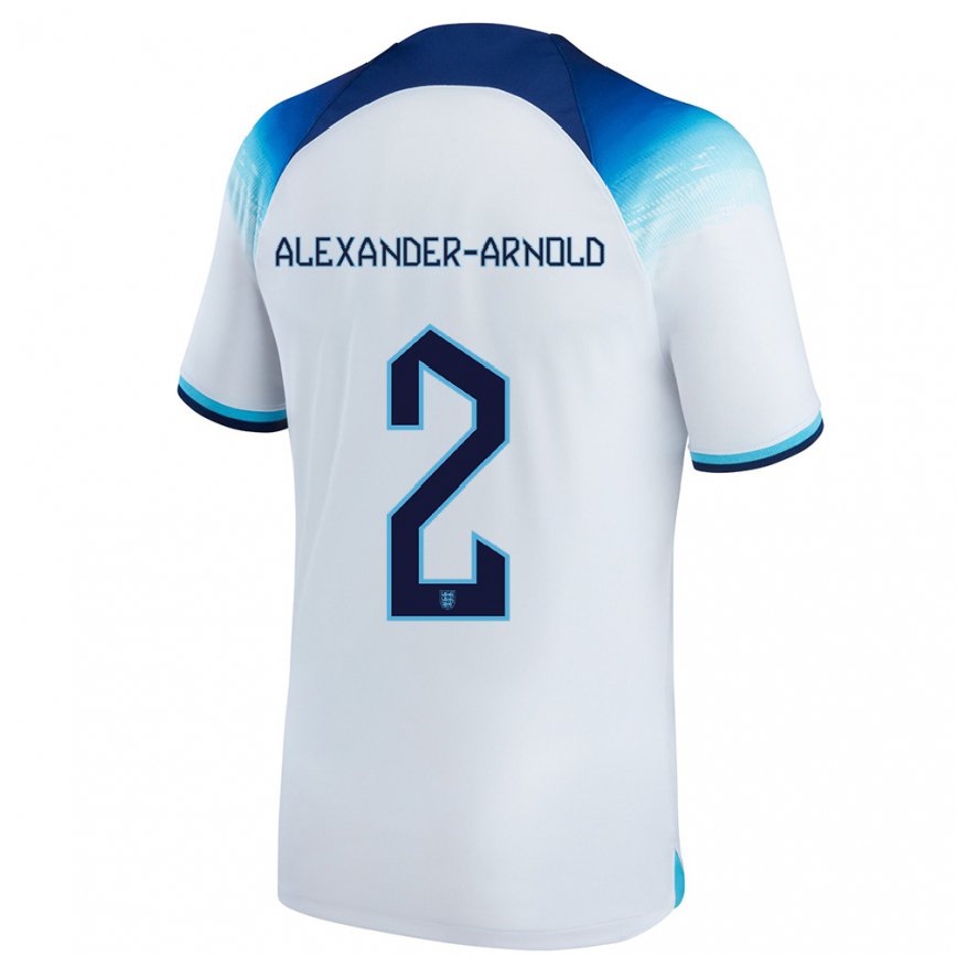 Mujer Camiseta Inglaterra Trent Alexander-arnold #2 Blanco Azul 1ª Equipación 22-24 México