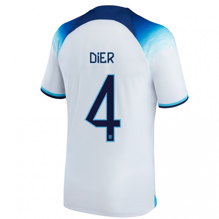 Mujer Camiseta Inglaterra Eric Dier #4 Blanco Azul 1ª Equipación 22-24 México