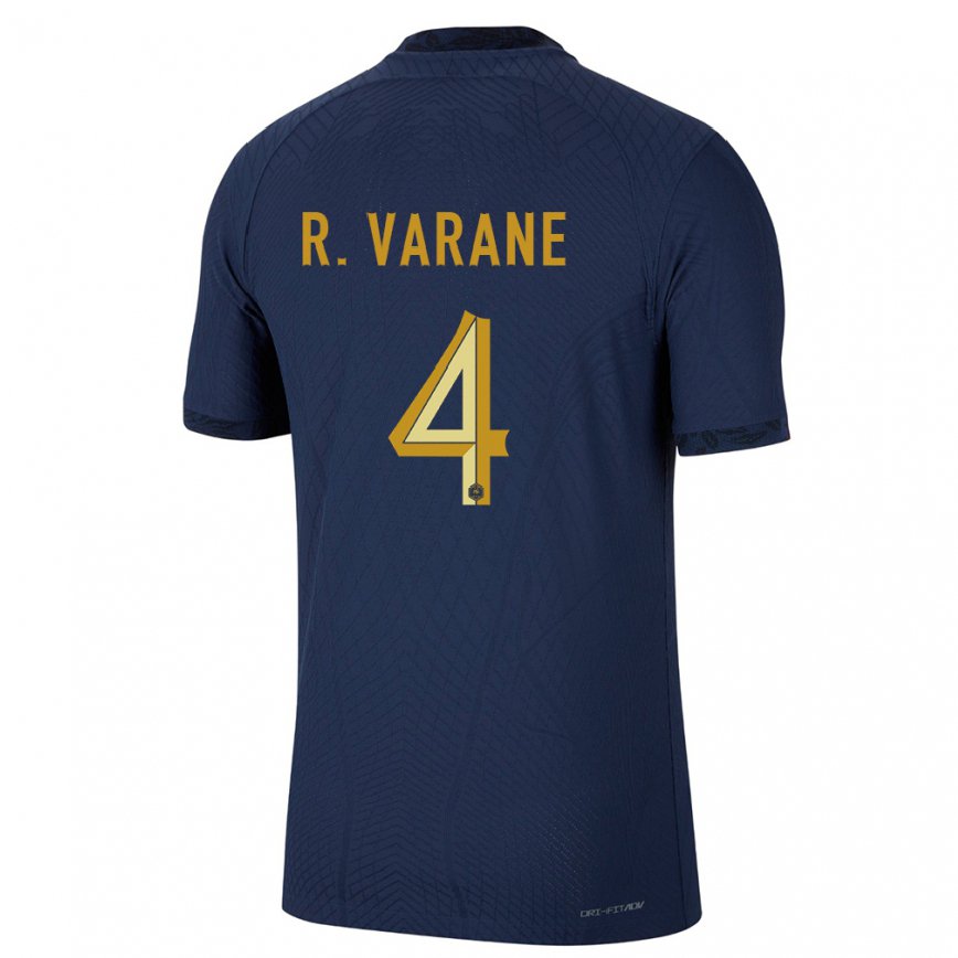 Mujer Camiseta Francia Raphael Varane #4 Azul Marino 1ª Equipación 22-24 México