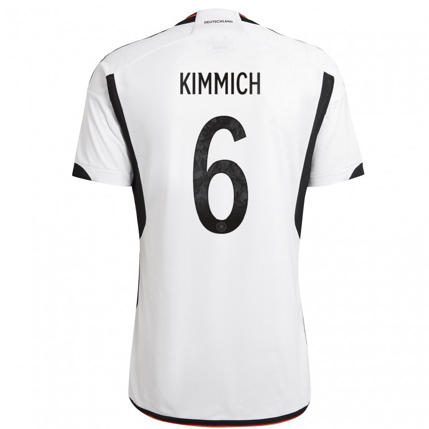 Mujer Camiseta Alemania Joshua Kimmich #6 Blanco Negro 1ª Equipación 22-24 México