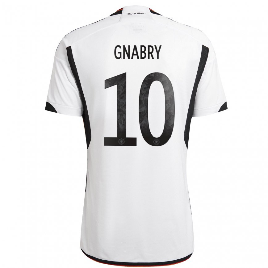 Mujer Camiseta Alemania Serge Gnabry #10 Blanco Negro 1ª Equipación 22-24 México