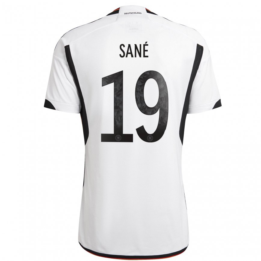 Mujer Camiseta Alemania Leroy Sane #19 Blanco Negro 1ª Equipación 22-24 México