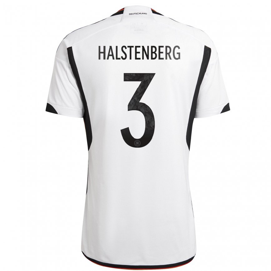 Mujer Camiseta Alemania Marcel Halstenberg #3 Blanco Negro 1ª Equipación 22-24 México