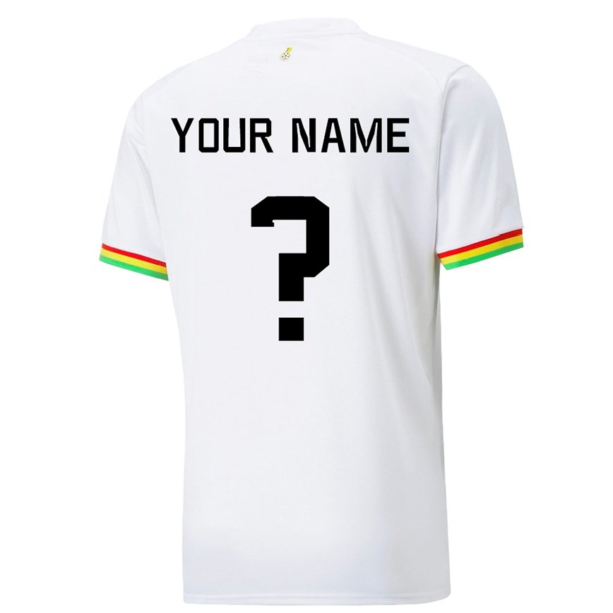 Mujer Camiseta Ghana Su Nombre #0 Blanco 1ª Equipación 22-24 México