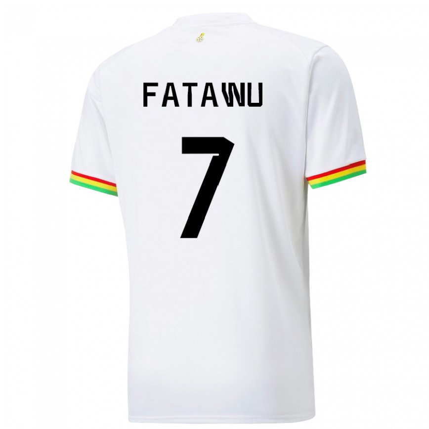 Mujer Camiseta Ghana Issahaku Fatawu #7 Blanco 1ª Equipación 22-24 México