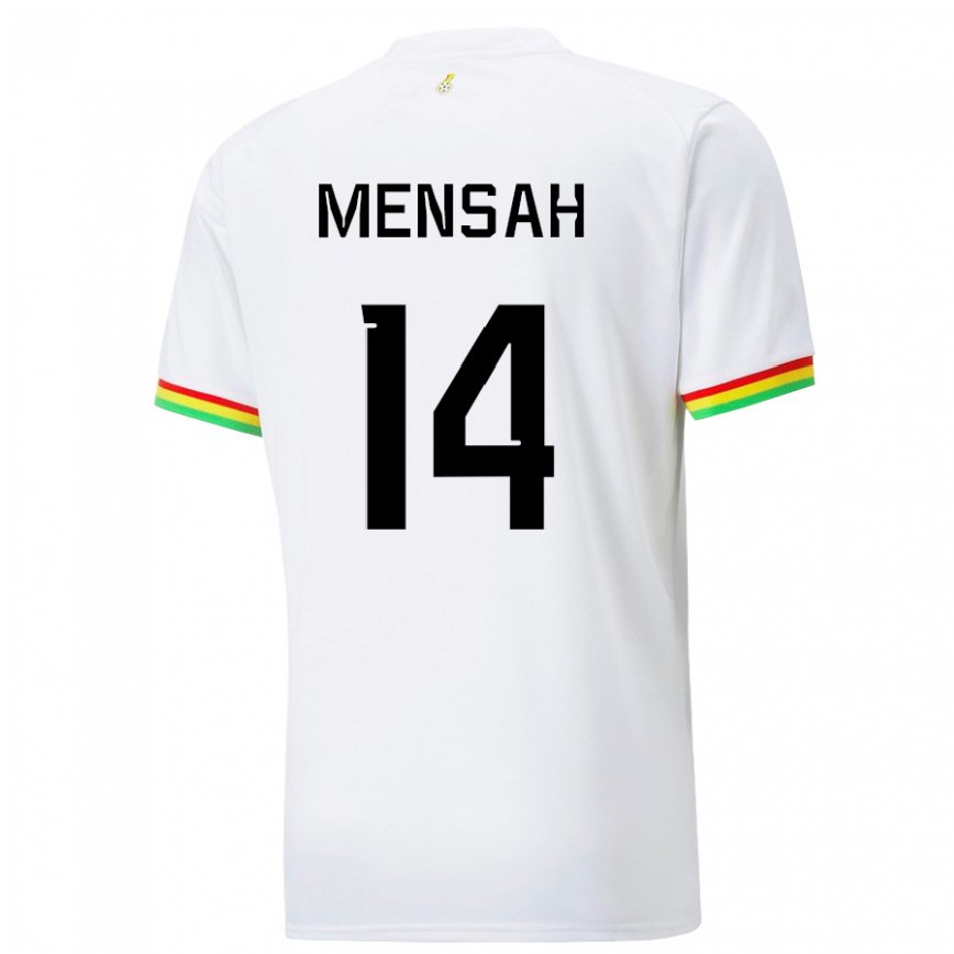 Mujer Camiseta Ghana Gideon Mensah #14 Blanco 1ª Equipación 22-24 México