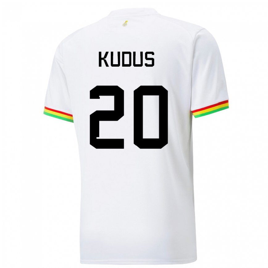 Mujer Camiseta Ghana Mohammed Kudus #20 Blanco 1ª Equipación 22-24 México