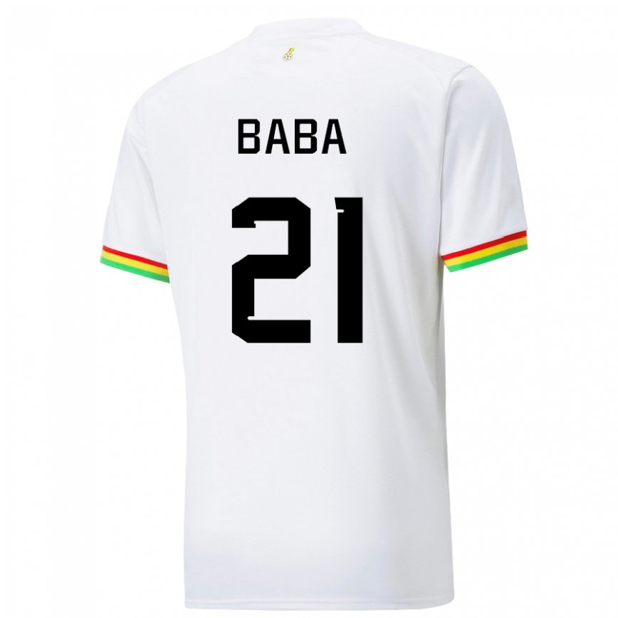 Mujer Camiseta Ghana Iddrisu Baba #21 Blanco 1ª Equipación 22-24 México