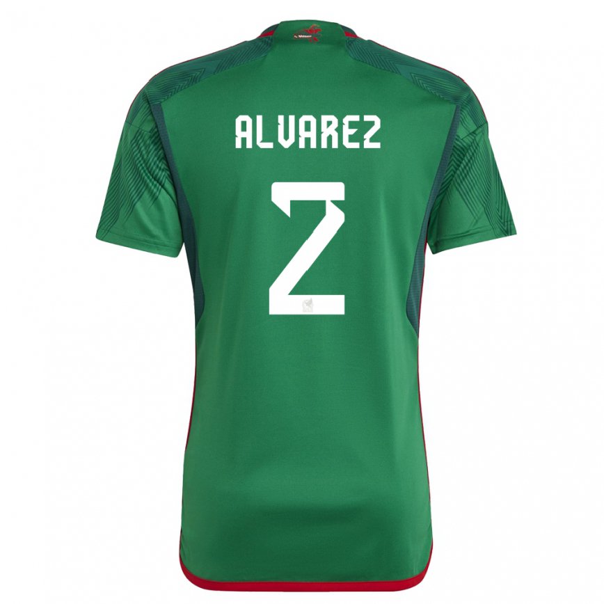 Mujer Camiseta México Kevin Alvarez #2 Verde 1ª Equipación 22-24 México