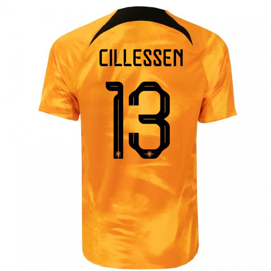 Mujer Camiseta Países Bajos Jasper Cillessen #13 Naranja Láser 1ª Equipación 22-24 México