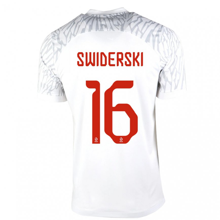 Mujer Camiseta Polonia Karol Swiderski #16 Blanco 1ª Equipación 22-24 México