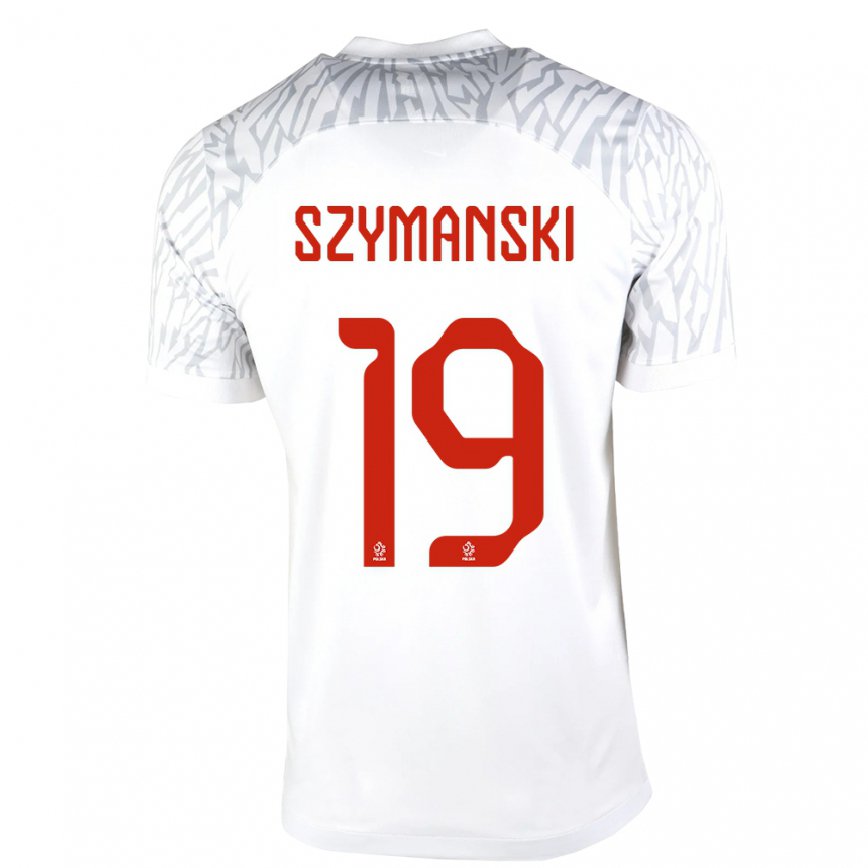 Mujer Camiseta Polonia Sebastian Szymanski #19 Blanco 1ª Equipación 22-24 México