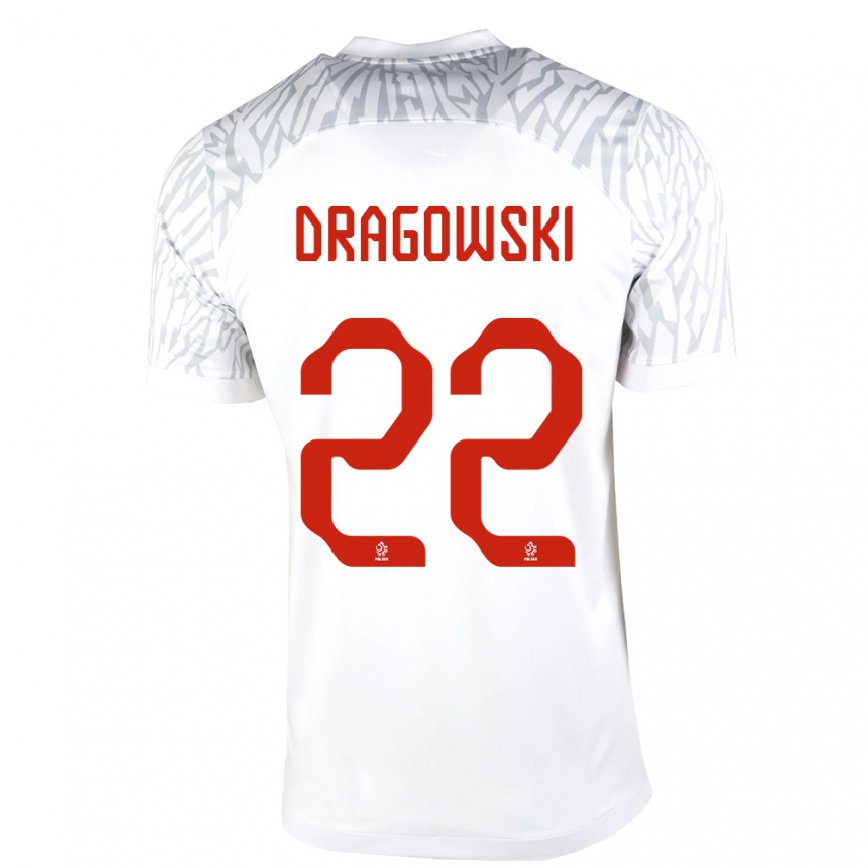 Mujer Camiseta Polonia Bartlomiej Dragowski #22 Blanco 1ª Equipación 22-24 México