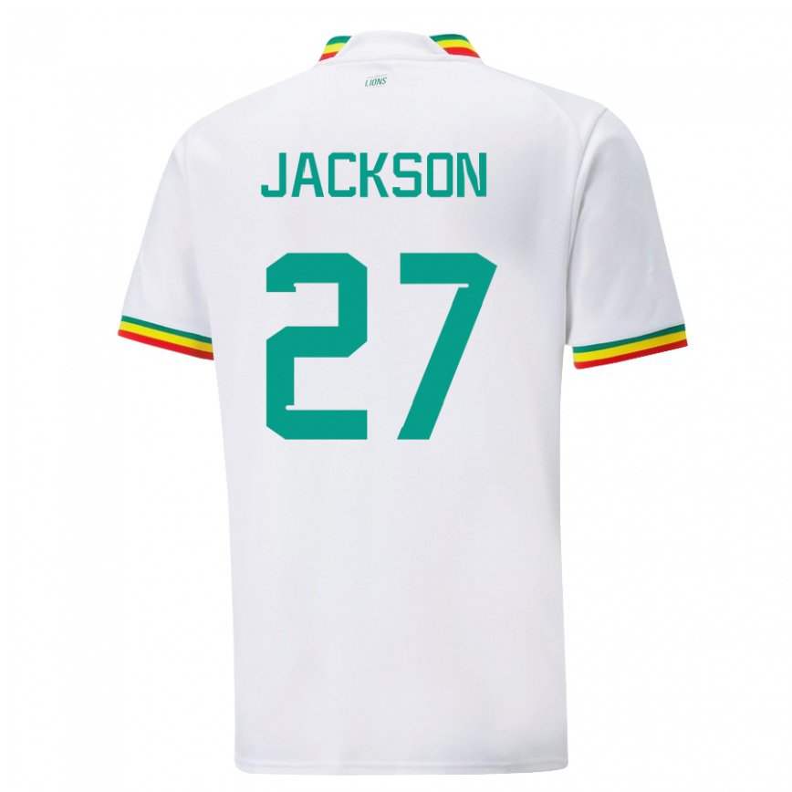 Mujer Camiseta Senegal Nicolas Jackson #27 Blanco 1ª Equipación 22-24 México