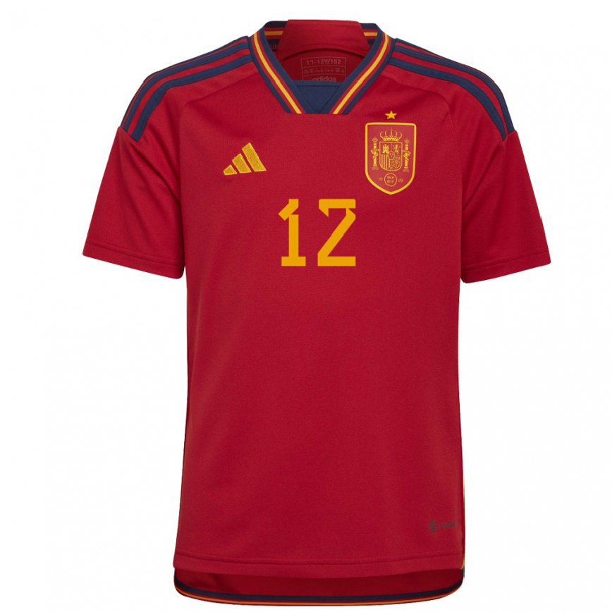 Mujer Camiseta España Ansu Fati #12 Rojo 1ª Equipación 22-24 México