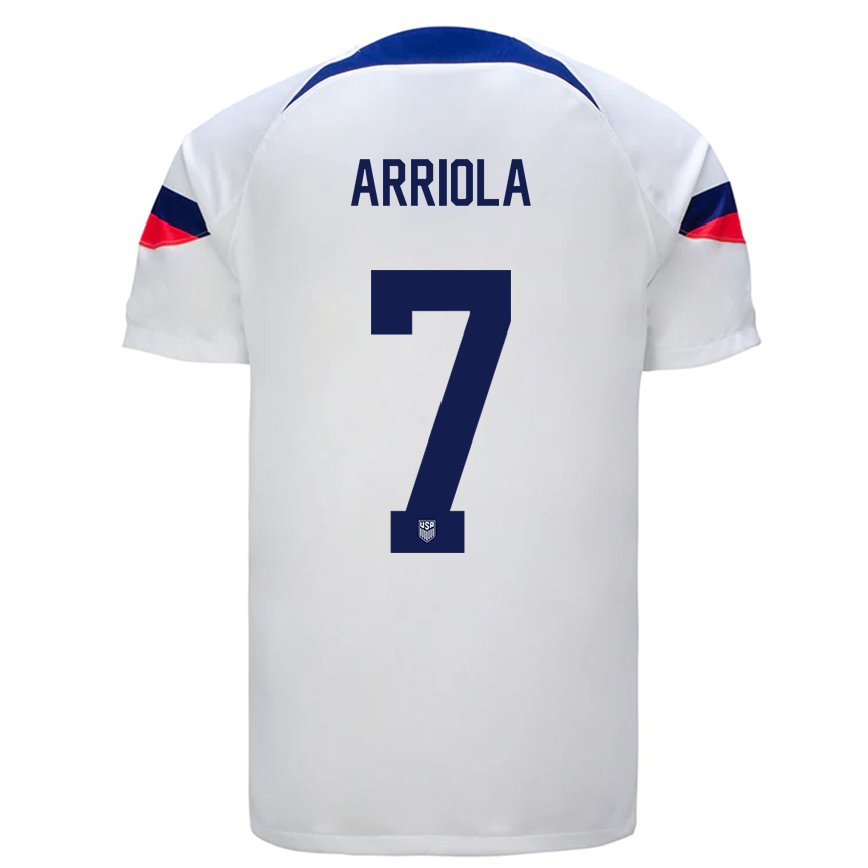 Mujer Camiseta Estados Unidos Paul Arriola #7 Blanco 1ª Equipación 22-24 México