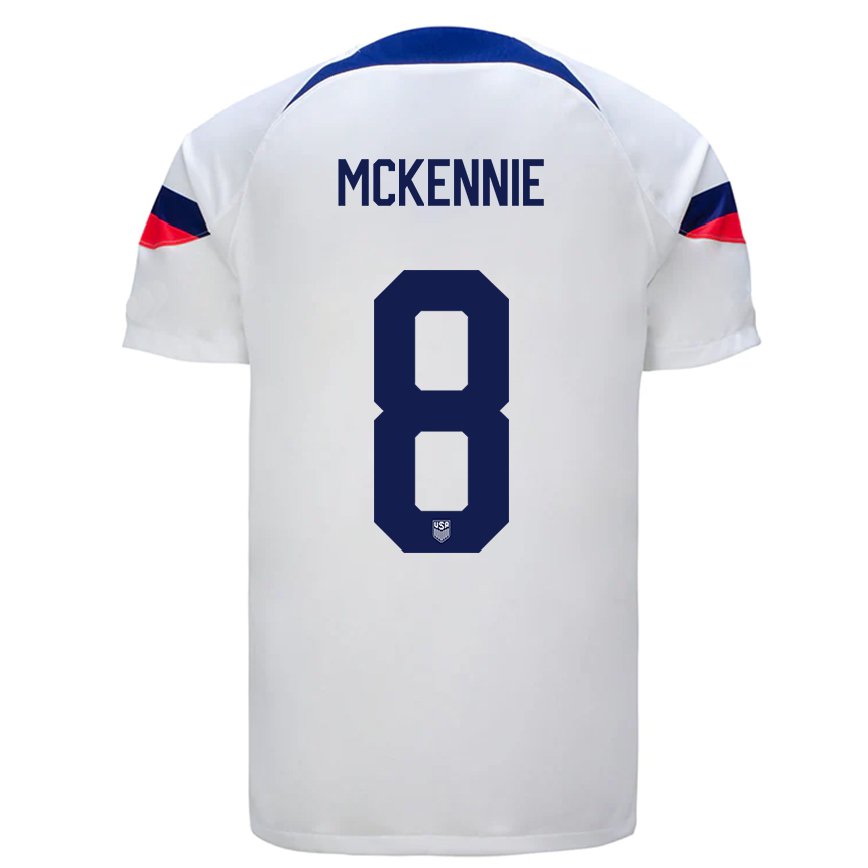 Mujer Camiseta Estados Unidos Weston Mckennie #8 Blanco 1ª Equipación 22-24 México