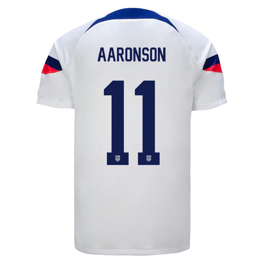 Mujer Camiseta Estados Unidos Brenden Aaronson #11 Blanco 1ª Equipación 22-24 México