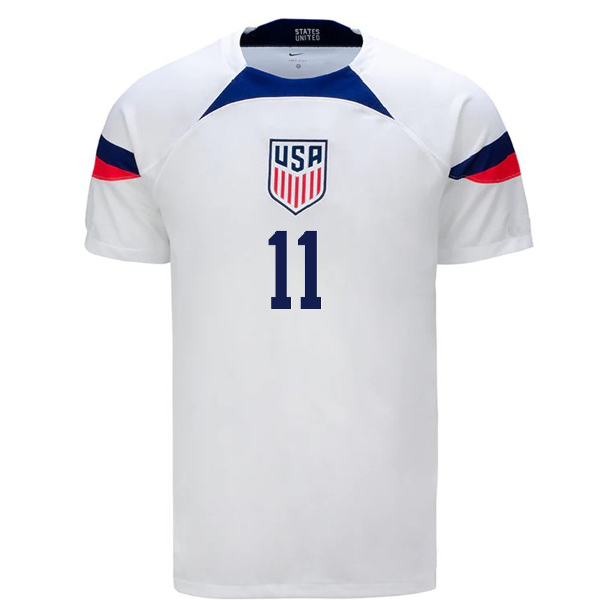 Mujer Camiseta Estados Unidos Brenden Aaronson #11 Blanco 1ª Equipación 22-24 México