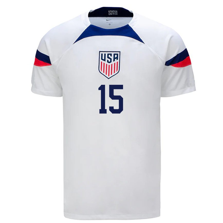 Mujer Camiseta Estados Unidos Chris Richards #15 Blanco 1ª Equipación 22-24 México