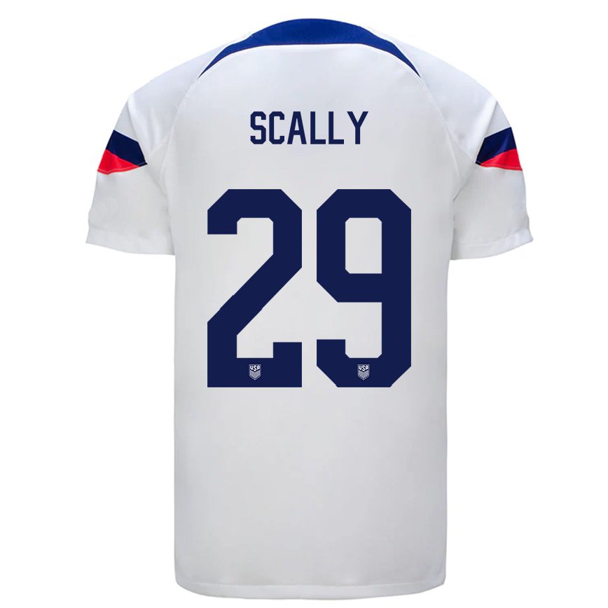 Mujer Camiseta Estados Unidos Joseph Scally #29 Blanco 1ª Equipación 22-24 México