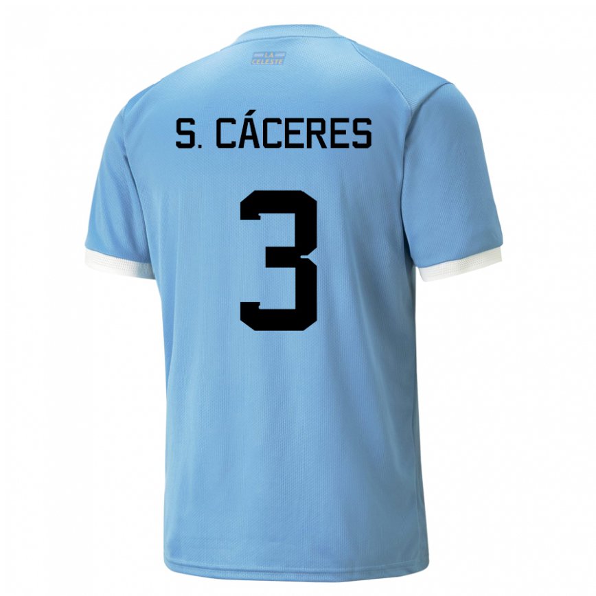 Mujer Camiseta Uruguay Sebastian Caceres #3 Azul 1ª Equipación 22-24 México