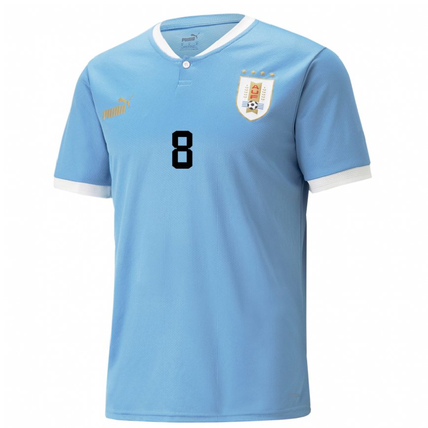 Mujer Camiseta Uruguay Facundo Pellistri #8 Azul 1ª Equipación 22-24 México