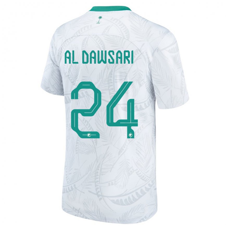 Mujer Camiseta Arabia Saudita Nasser Al Dawsari #24 Blanco 1ª Equipación 22-24 México