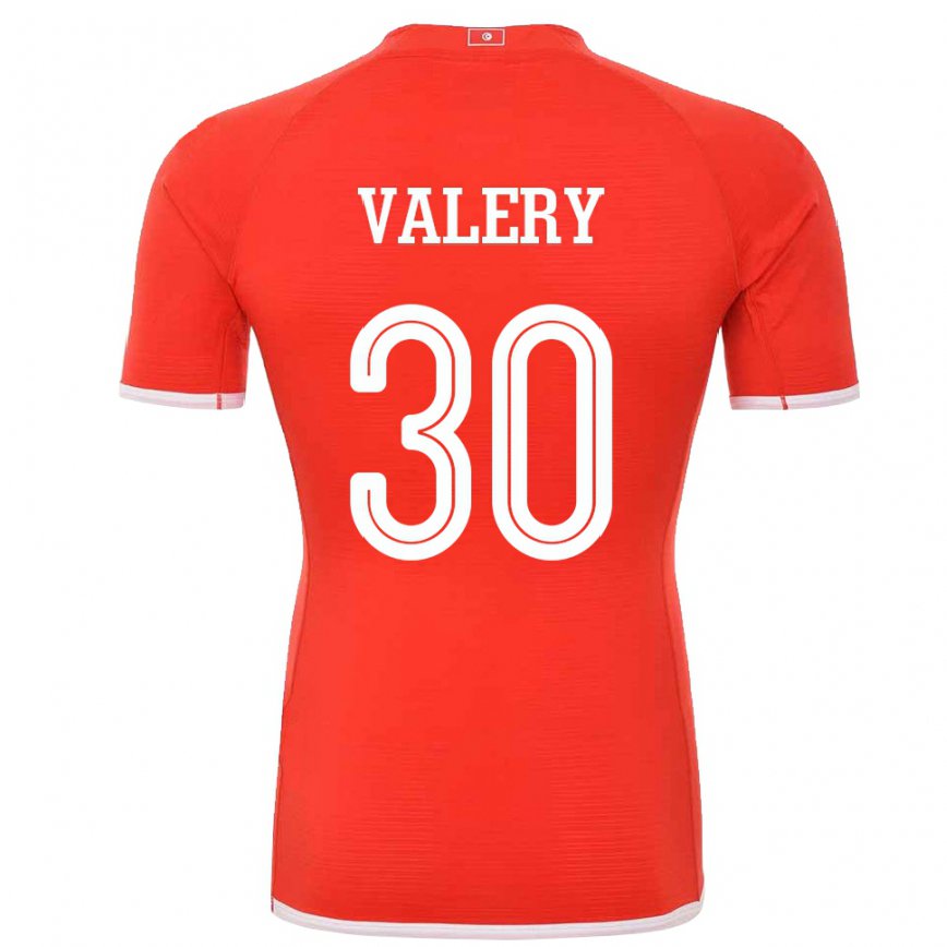Mujer Camiseta Túnez Yann Valery #30 Rojo 1ª Equipación 22-24 México