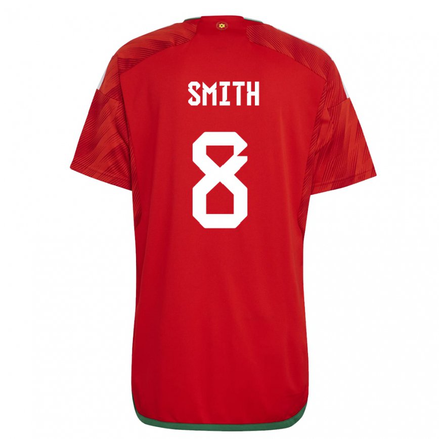 Mujer Camiseta Gales Matt Smith #8 Rojo 1ª Equipación 22-24 México