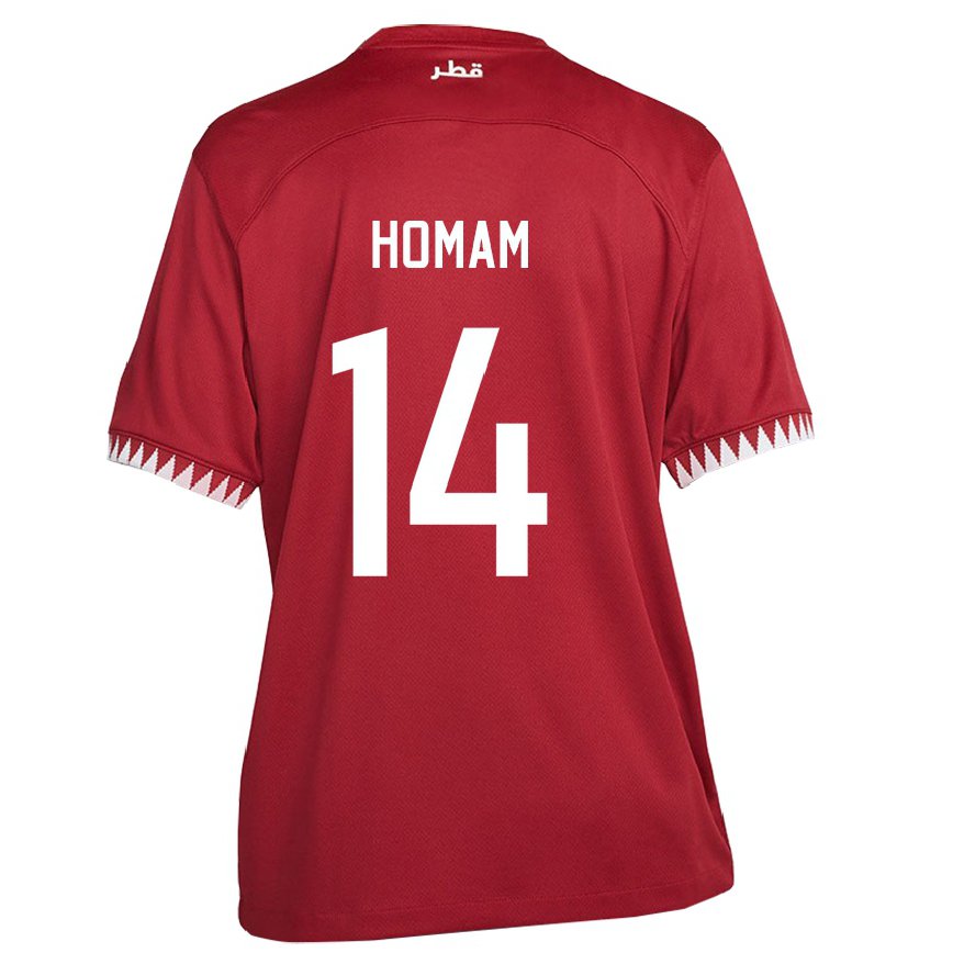 Mujer Camiseta Catar Homam Ahmed #14 Granate 1ª Equipación 22-24 México